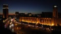 Spectacular timelapse of sunset transitioning into enchanting nightfall over the cityscape of Yerevan, Armenia