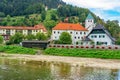 gorgeous town of Lasco in Slovenia with the Spica river bank