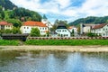 gorgeous town of Lasco in Slovenia with the Spica river bank