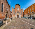 Gorgeous View of Basilica di Santa Anastasia catholic church of Dominican Order in Piazza Santa Anastasia square in Verona