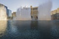 Gorgeous view of casino hotel Bellagio fountains. Las Vegas.