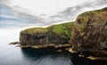 Gorgeous view of the cliff across from the Whaligoe Steps in Northern Scotland Royalty Free Stock Photo