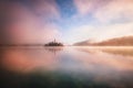 Bled Lake in the surrise Royalty Free Stock Photo