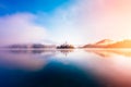 Bled Lake in the surrise Royalty Free Stock Photo