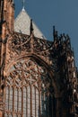 Gorgeous view of Gothic capel  cathedral , Monument of German Roman  Catholicism Neogothic architecture .the Catholic St. Vitus, Royalty Free Stock Photo