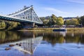 Gorgeous view of the Loschwitz Bridge over the river Elbe in Dresden, Germany