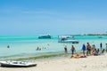 Gorgeous view of Maceio beach with its Caribbean blue waters Royalty Free Stock Photo