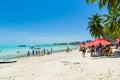 Gorgeous view of Maceio beach with its Caribbean blue waters Royalty Free Stock Photo