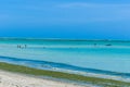 Gorgeous view of Maceio beach with its Caribbean blue waters Royalty Free Stock Photo