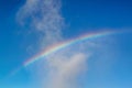 Gorgeous view of rainbow on blue sky. Beautiful nature backgrounds
