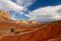 Gorgeous view of the rock layers and formations of Navajo Sandstone in Capitol Reef National Park in Utah Royalty Free Stock Photo