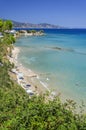 Gorgeous view on sandy beach situated on the east coast of Zakynthos island, Greece.