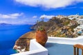 Gorgeous views of caldera in Santorini island. Greek holidays Royalty Free Stock Photo