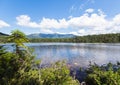 Lonesome Lake beautiful lake view in the Summer, New Hampshire Royalty Free Stock Photo