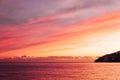 Gorgeous wallpaper sundown background at Amalfy coast, Italy with magnificent luminous colors