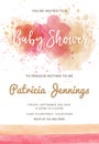 Gorgeous watercolor baby shower invitation