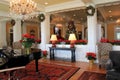 Gorgeous welcome in foyer decorated for Christmas, The Sagamore Resort, Bolton Landing, New York, 2016