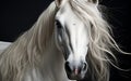 Gorgeous White Horse Up Close\