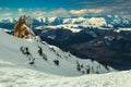 Gorgeous winter landscape with high mountains, Ciucas, Transylvania, Romania, Europe Royalty Free Stock Photo