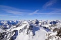 Gorgeous winter mountain landscape with the famous Piz Linard in the Swiss Alps Royalty Free Stock Photo