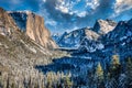 Gorgeous Winter Storm Views at Yosemite Tunnel View, Yosemite National Park, California Royalty Free Stock Photo