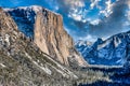 Gorgeous Winter Storm Views at Yosemite Tunnel View, Yosemite National Park, California Royalty Free Stock Photo