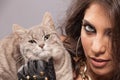 Gorgeous woman with cat