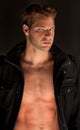 Gorgeous Young Man in Open Jacket Royalty Free Stock Photo