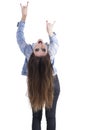 Gorgeous young rebel long haired girl with intense Royalty Free Stock Photo