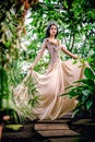 Gorgeous young woman in long evening dress Royalty Free Stock Photo