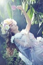 Gorgeous ypung lady with the flowery dress