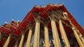 Gorgeously crafted Thai temple with golden columns