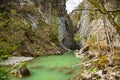 Gorges de la Jogne river canyon in Broc, Switzerland