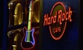 Gorgeus Neon Guitar, Hard Rock Cafe at Universal Studios CityWalk in Orlando, Florida Royalty Free Stock Photo