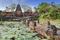 Gorgeus Pura Saraswati temple at the lovey village of Ubud. Bali, Indonesia