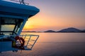 Gorgeus sunset from the deck of a ship, Corfu Royalty Free Stock Photo