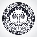 Gorgon head roun shield shape / Greek mythology symbol Royalty Free Stock Photo