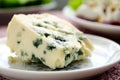 Gorgonzola cheese on white plate