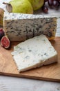 Gorgonzola picant and dolce Italian blue cheese, made from unskimmed cow's milk in North of Italy