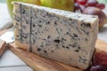 Gorgonzola picant Italian blue cheese, made from unskimmed cow`s milk in North of Italy Royalty Free Stock Photo