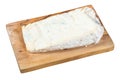 Gorgonzola soft blue cheese on board isolated