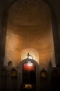 2019-7-20 Gori Georgia -Inside the medieval church at the top of the ancient  rock-hewn town cave town of Uplistsikhe in Eastern Royalty Free Stock Photo