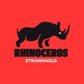 Rhino Strong Logo Concept Red Background