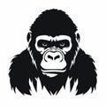 Gorilla black icon on white background. Gorilla silhouette Royalty Free Stock Photo