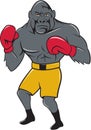 Gorilla Boxer Boxing Stance Cartoon