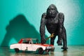 Gorilla Car Mechanic Concept Royalty Free Stock Photo