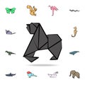 gorilla colored origami icon. Detailed set of origami animal in hand drawn style icons. Premium graphic design. One of the Royalty Free Stock Photo