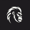 Minimalistic 2d Vector Icon Logo Of A Gorilla Down Royalty Free Stock Photo