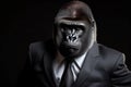 Gorilla dresed in suit. Generate Ai Royalty Free Stock Photo