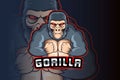 Gorilla e sport logo vector Royalty Free Stock Photo